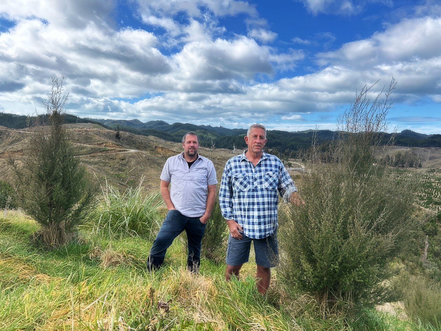 Sweet Heart co-founders with manuka plants